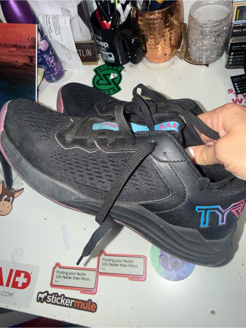 TYR CXT-1 Wodapalooza Trainer Black & Pink Athletic Shoes size 8 women’s